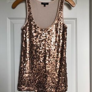 Gold Sequined Tank Top